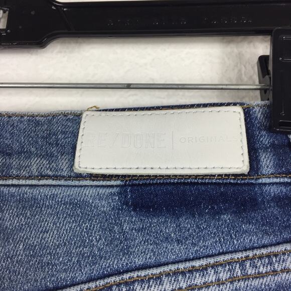 NWOT Re/Done Straight Leg Jean Size 25 Ultra High Rise 70s Stove Pipe Distressed - Picture 14 of 16